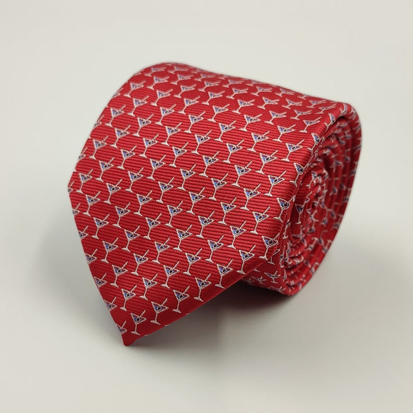 Wine Cup Red Necktie - With Pocket Square