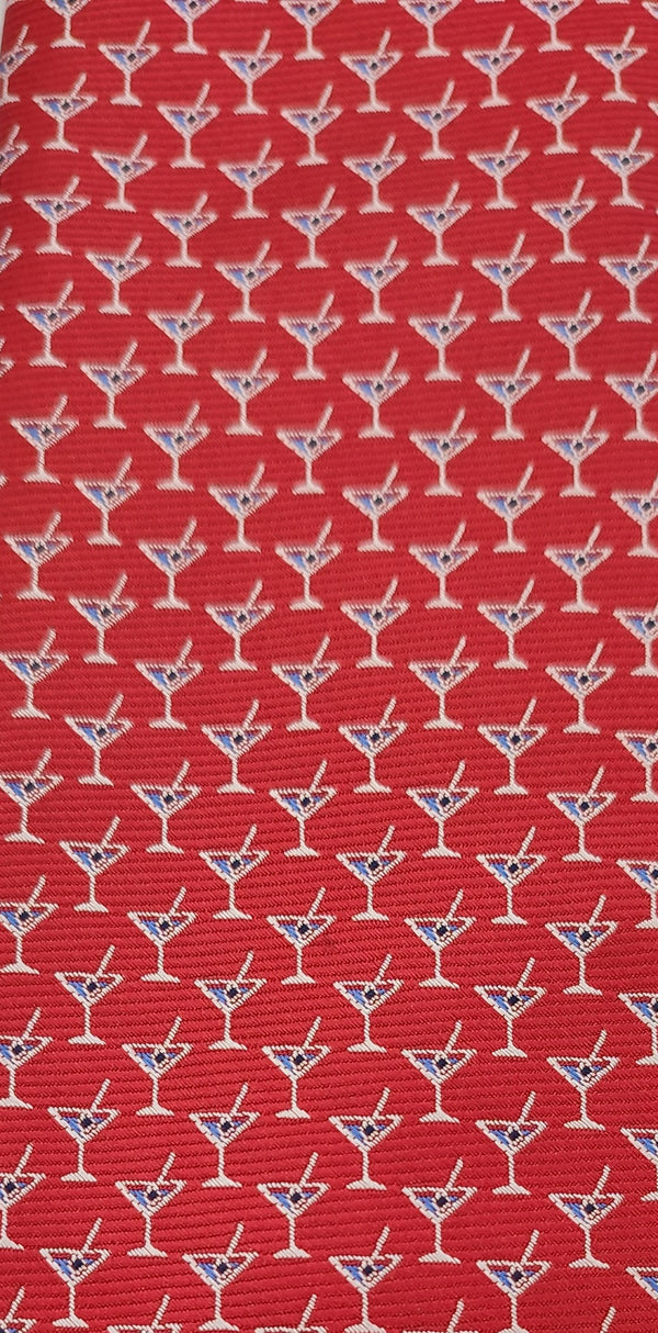 Wine Cup Red Necktie - With Pocket Square