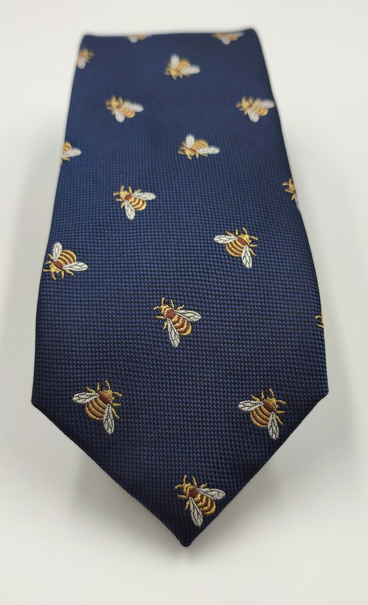 Bees Blue Microfiber Necktie