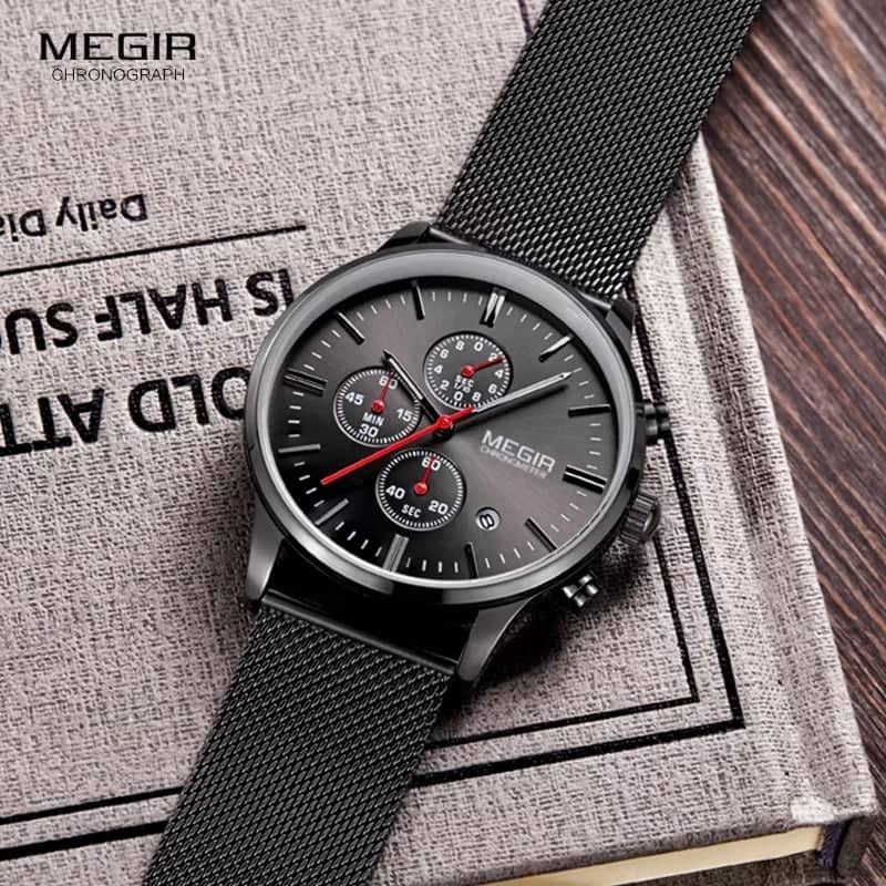 Black Stainless Steel Watch for Men