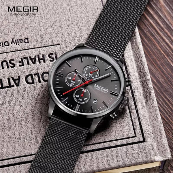 Black Stainless Steel Watch for Men