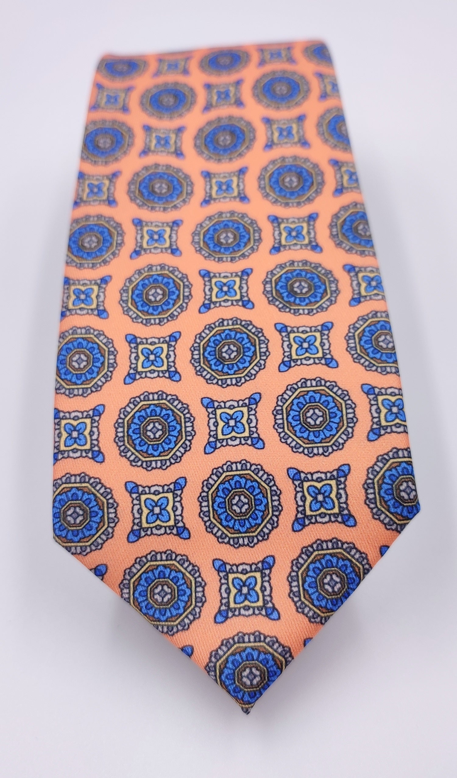 Blue Bold Circles Microfiber Necktie