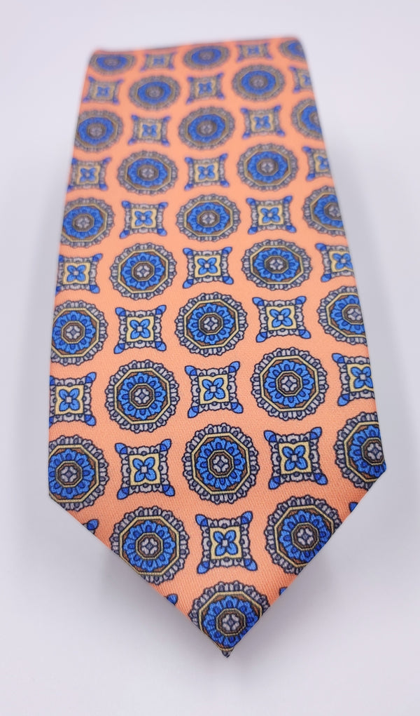 Blue Bold Circles Microfiber Necktie