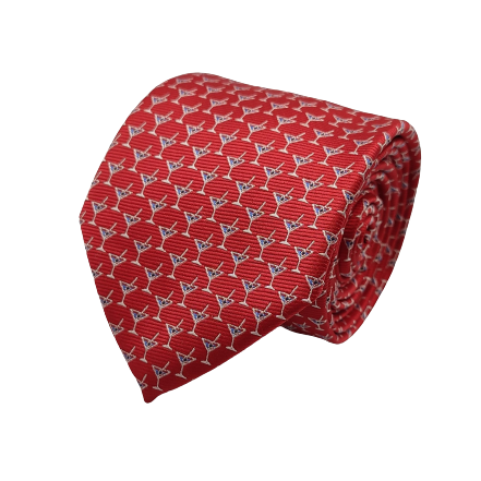 Wine Cup Red Necktie - With Pocket Square