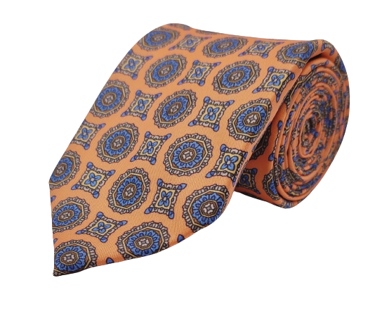 Blue Bold Circles Microfiber Necktie