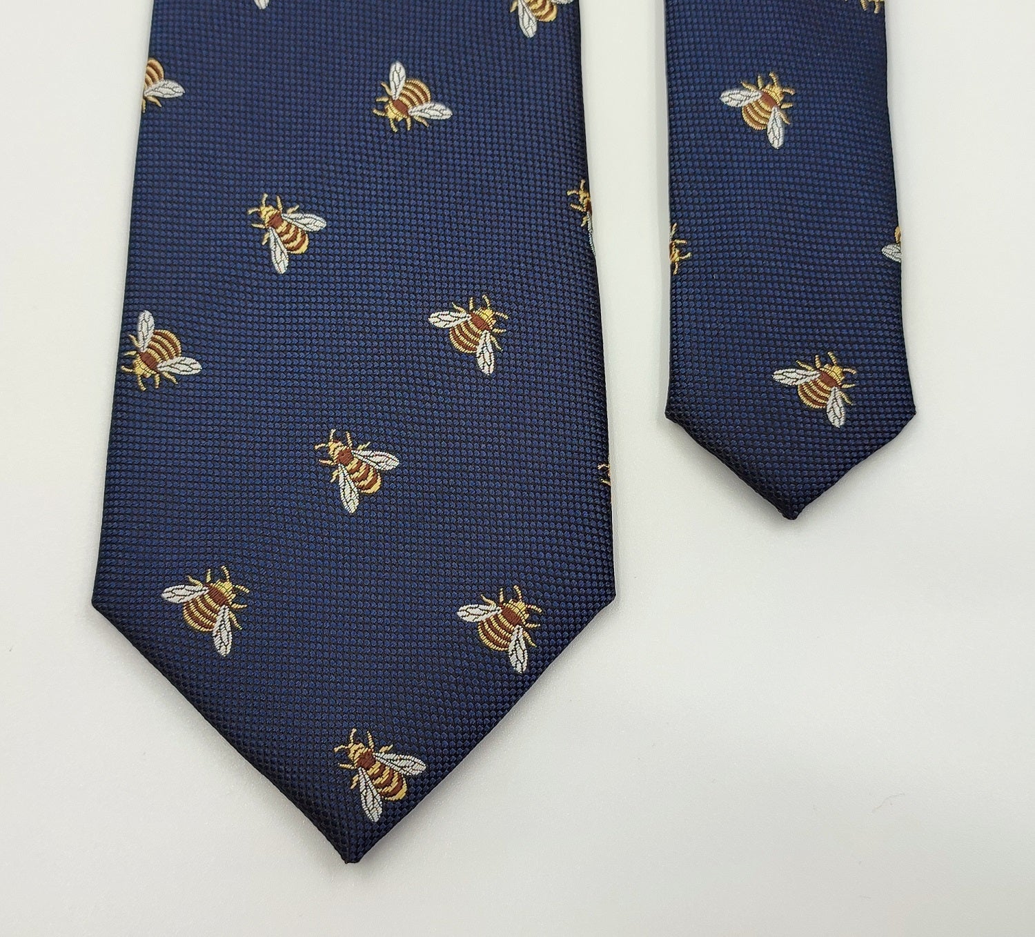 Bees Blue Microfiber Necktie