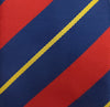 Blue, Red & Yellow Wide Stripped Microfiber Necktie