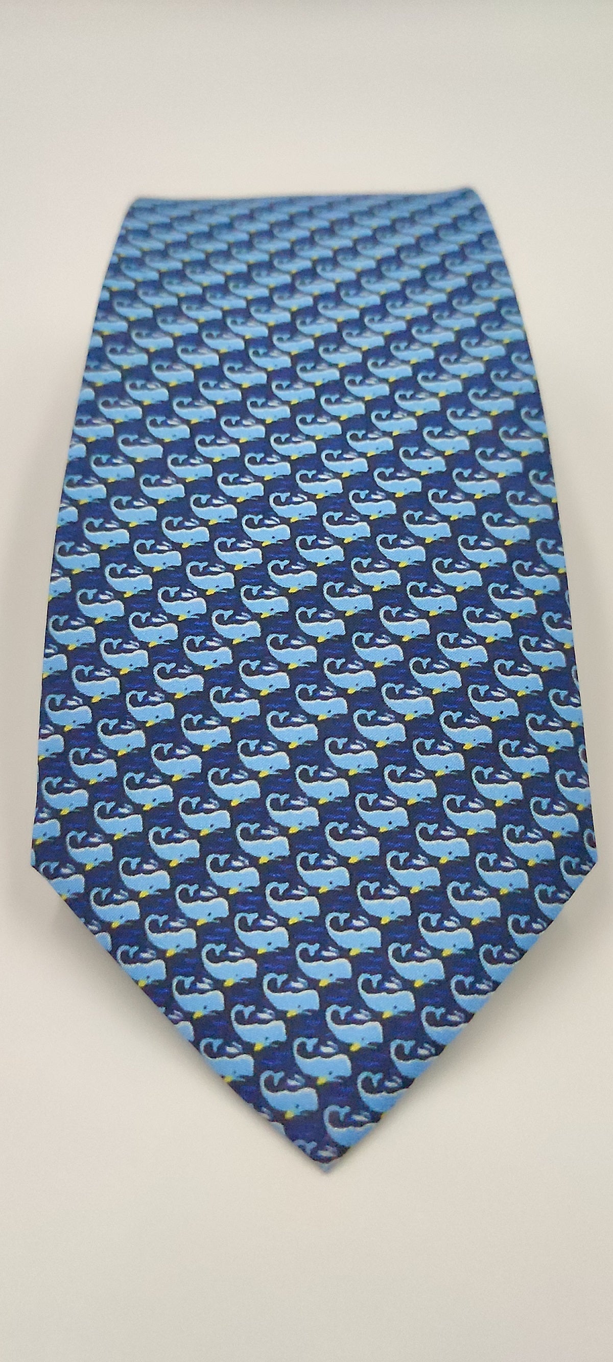 Whales Blue Printed Necktie