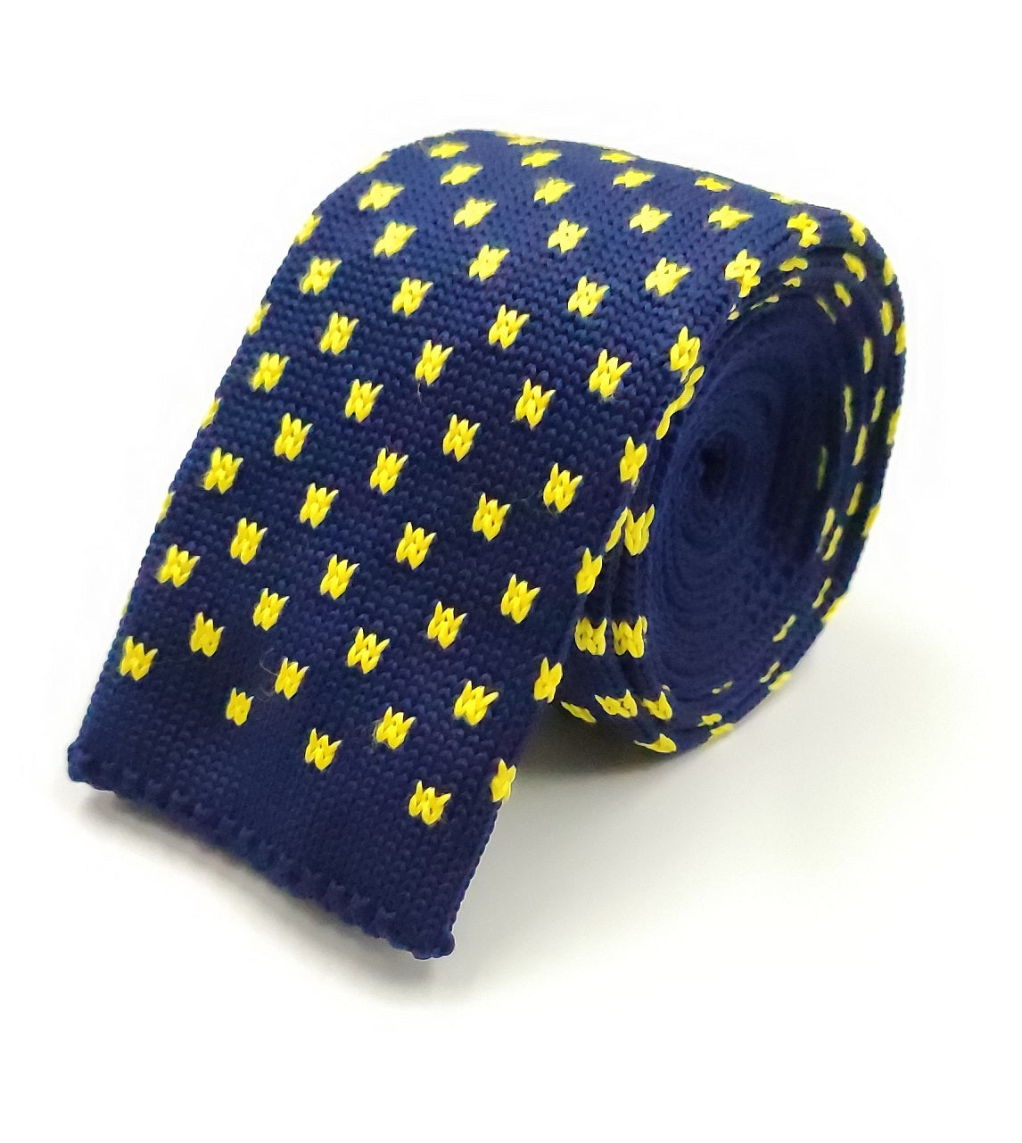 Necktie/Polka Dot Blue Knitted