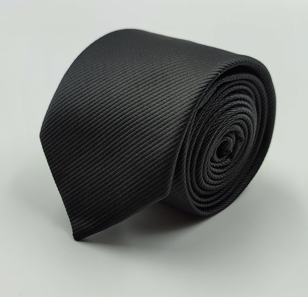 Plain Black Necktie