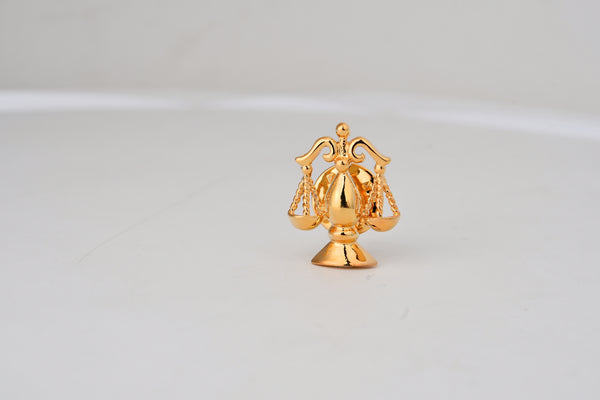 Gold Plated Scale of Justice 3D Brooch