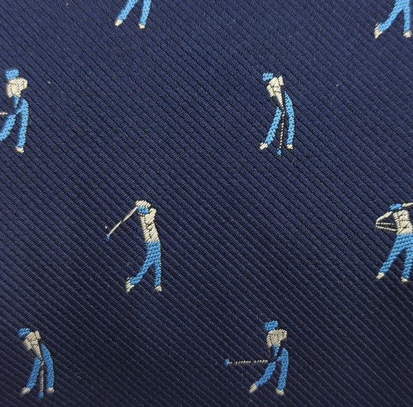 Golf Man Blue Microfiber Necktie