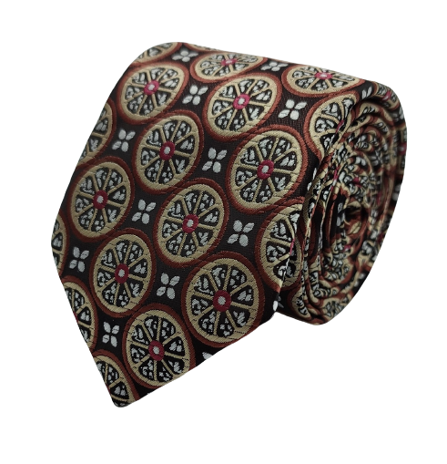 Brown Circles Necktie