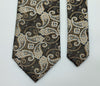 Brown Paisley Art Silk Necktie/with Pocket Square