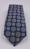 Blue With Brown Bold Circles Microfiber Necktie
