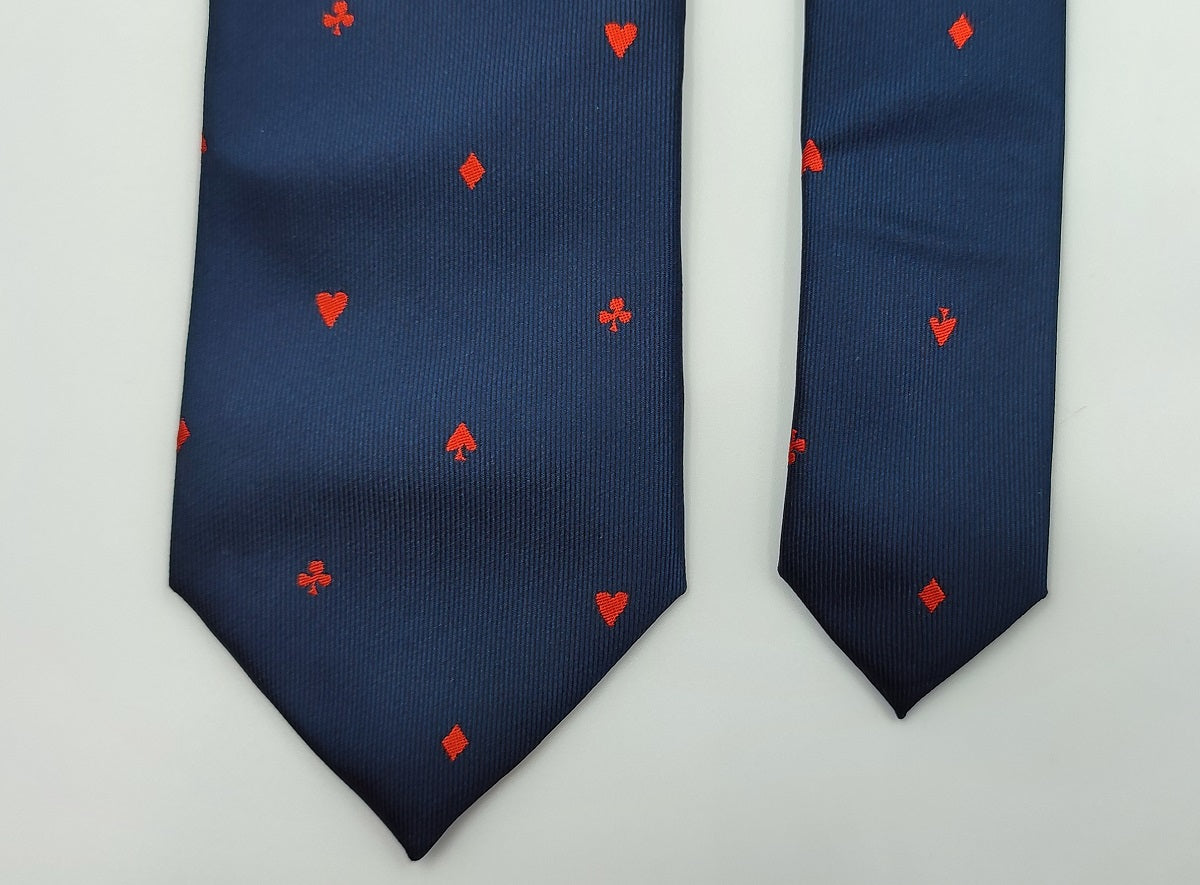 Playing Cards Shapes Necktie/With Pocket Square