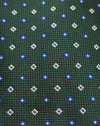 Nectktie /Green Polka Dot Art. Silk With Pocket Square