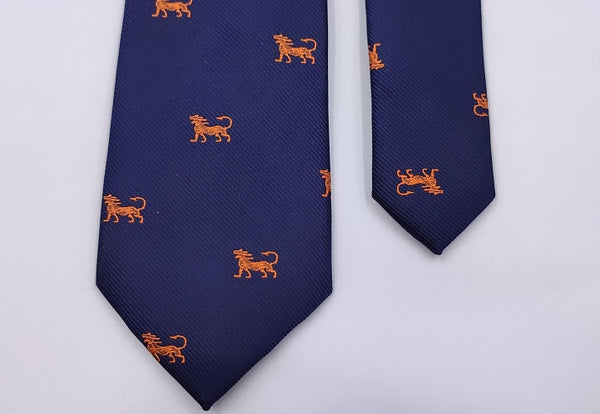 Necktie/Gold Lions Blue