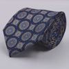 Blue With Brown Bold Circles Microfiber Necktie