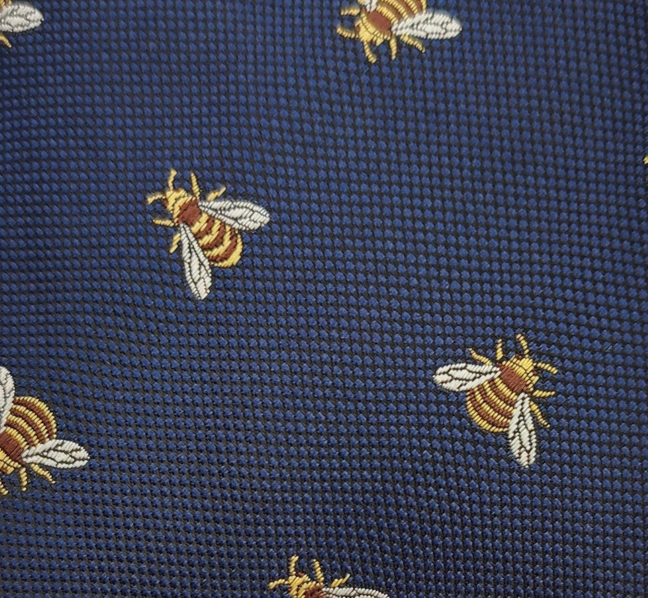 Bees Blue Microfiber Necktie