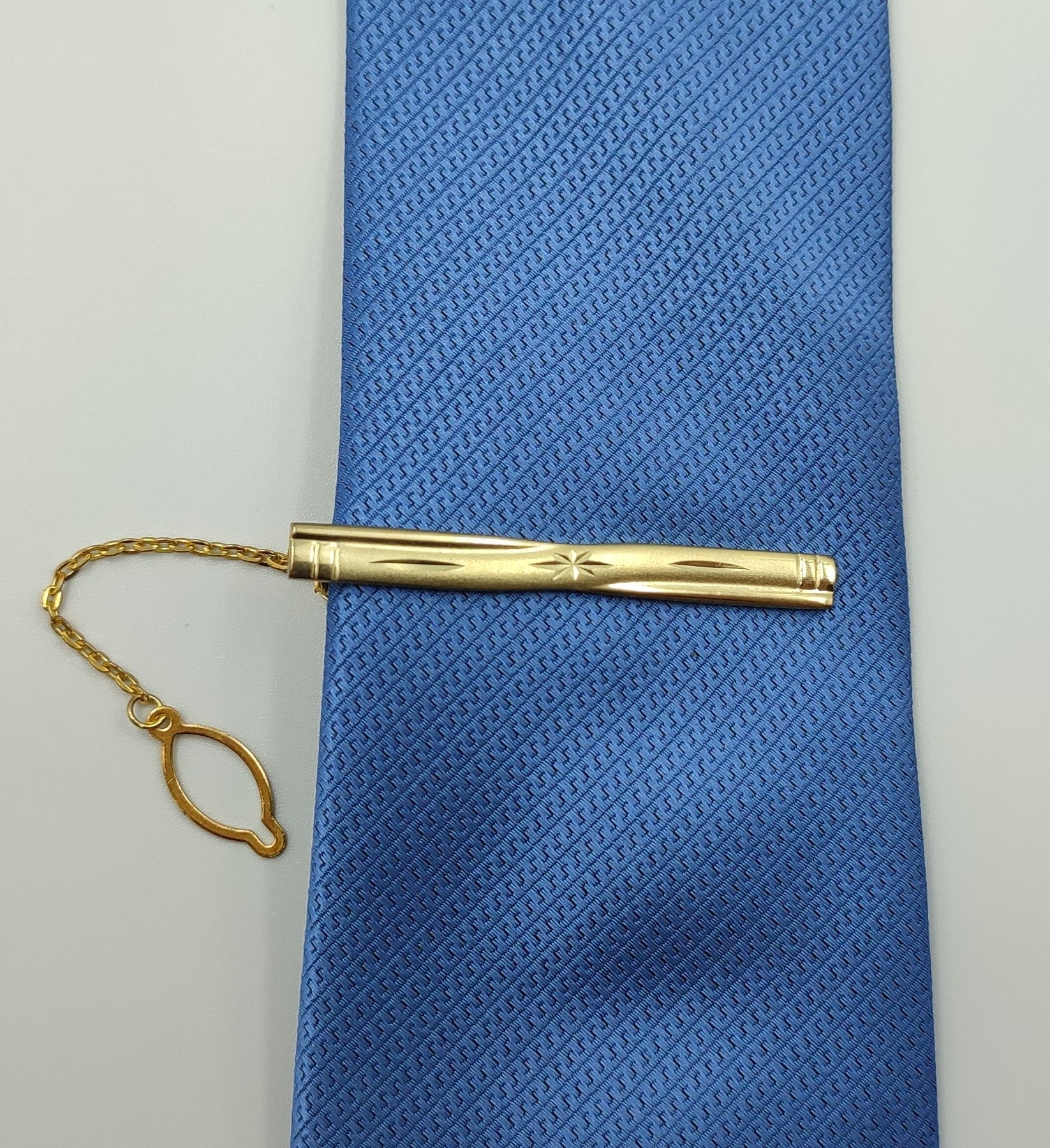Gold Tie Clip with Chain