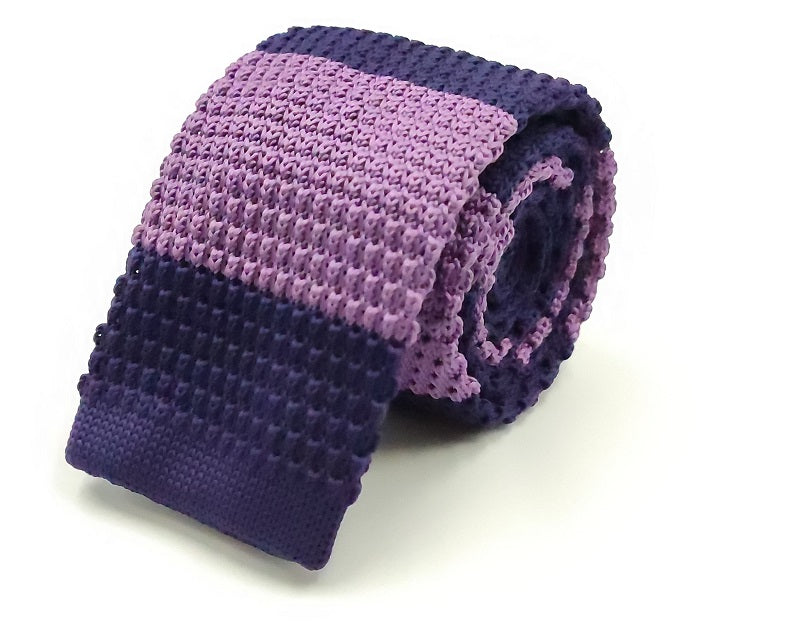Necktie/Purple & Blue Knitted