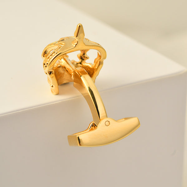 Gold Plated Jordan Crown 3D Cufflinks
