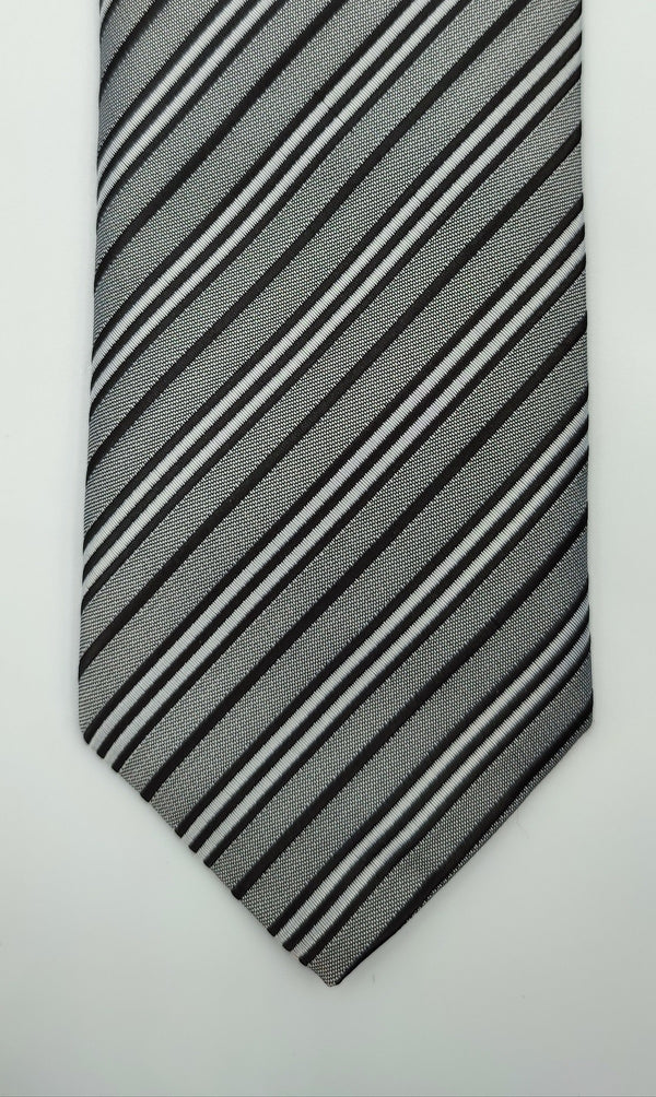 Necktie Black & Grey Stripped