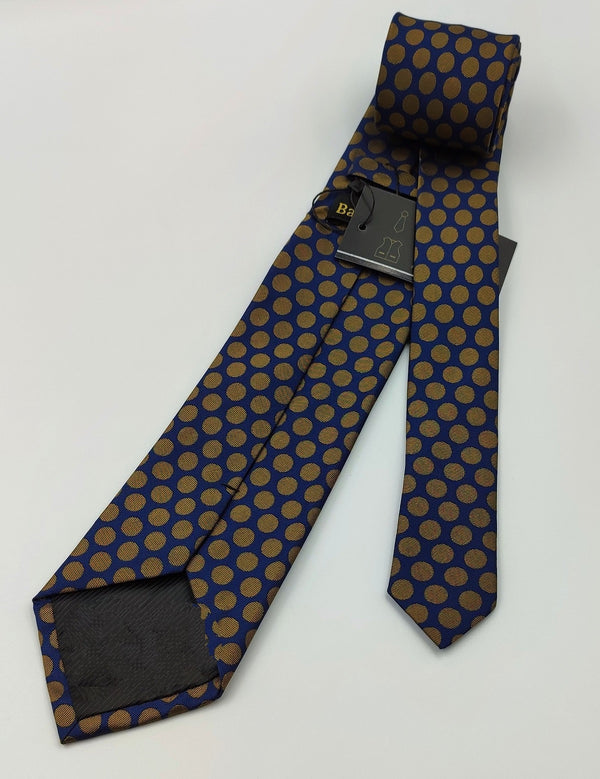 Necktie/Gold Polka Dot Art Silk-With Pocket Square