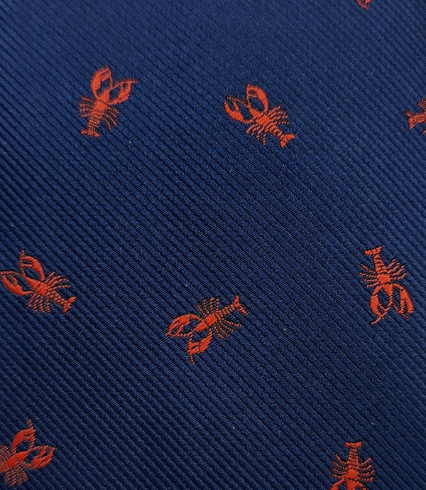 Red Lobster Blue Microfiber Necktie