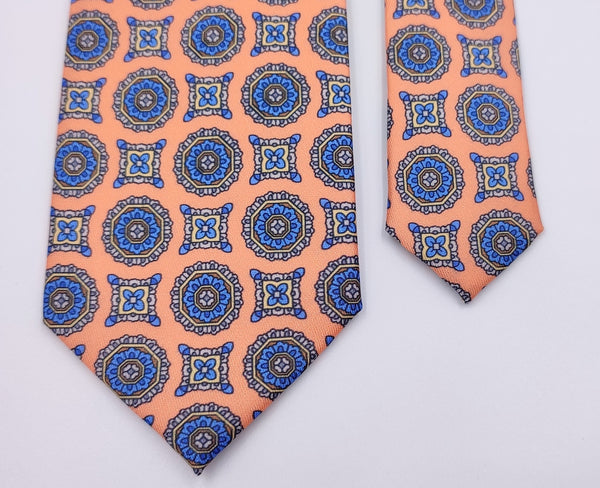 Blue Bold Circles Microfiber Necktie