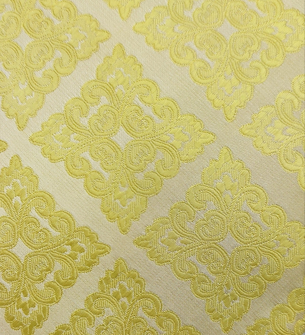 Yellow Big Polka Dot Art. Silk With Pocket Square