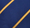 Necktie/Yellow Stripes Blue Art. Silk With Pocket Square