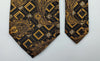 Necktie/Gold Paisley Art Silk-With Pocket Square