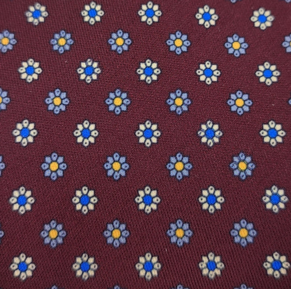 Blue Small Flowers Microfiber Necktie