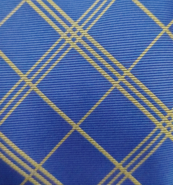 Yellow Stripes Blue Art. Silk With Pocket Square