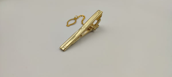 Gold Tie Clip with Chain