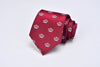 Red Jacquard Jordan Small Silver Crown Necktie