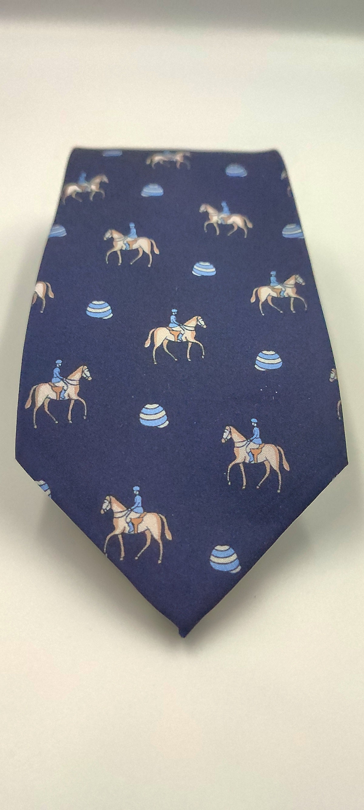 Necktie/Horses Blue Printed