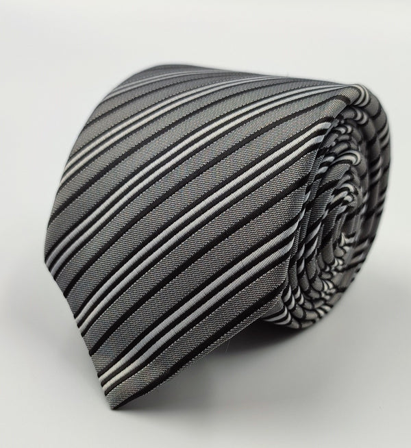 Necktie Black & Grey Stripped