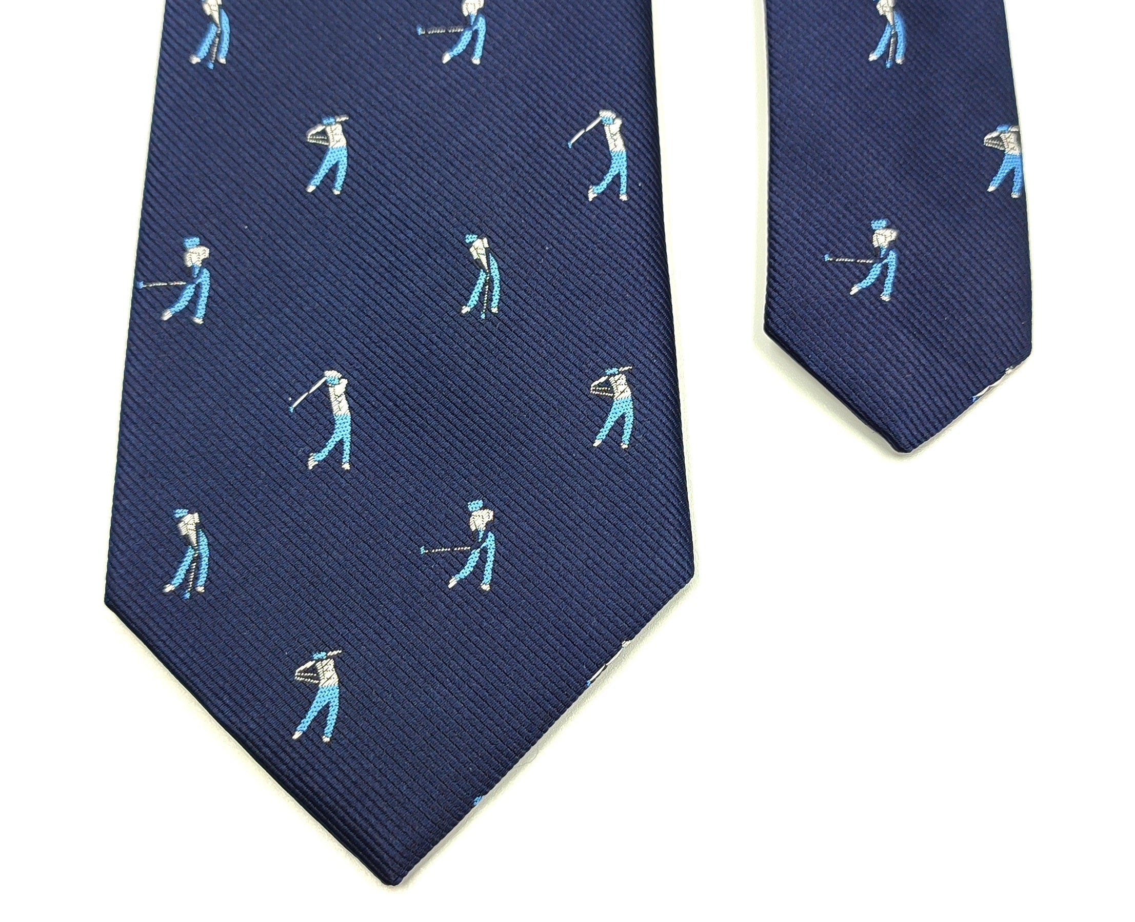 Golf Man Blue Microfiber Necktie