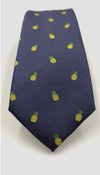 Pineapple Blue Microfiber Necktie