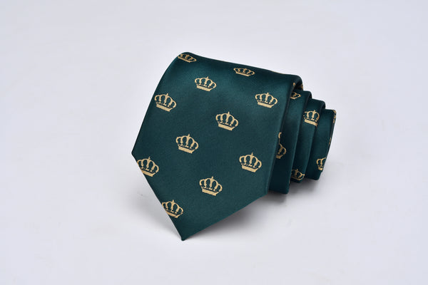 Microfiber Jacquard Jordan Small Gold Crown Necktie