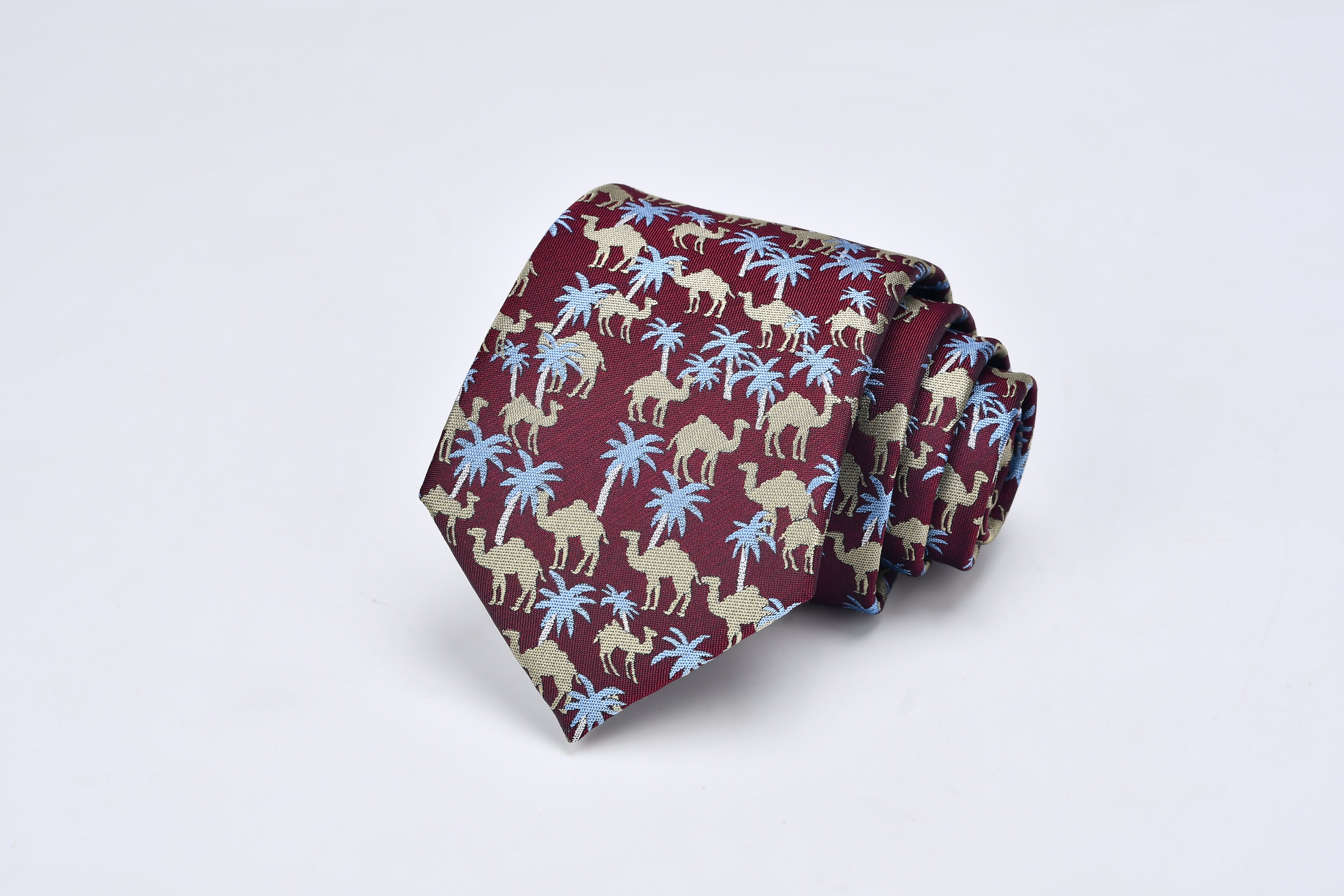 Microfiber Jacquard Camel & Palm Necktie