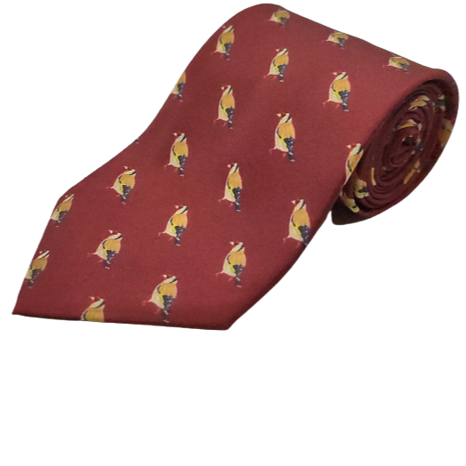 Birds Red Printed Necktie