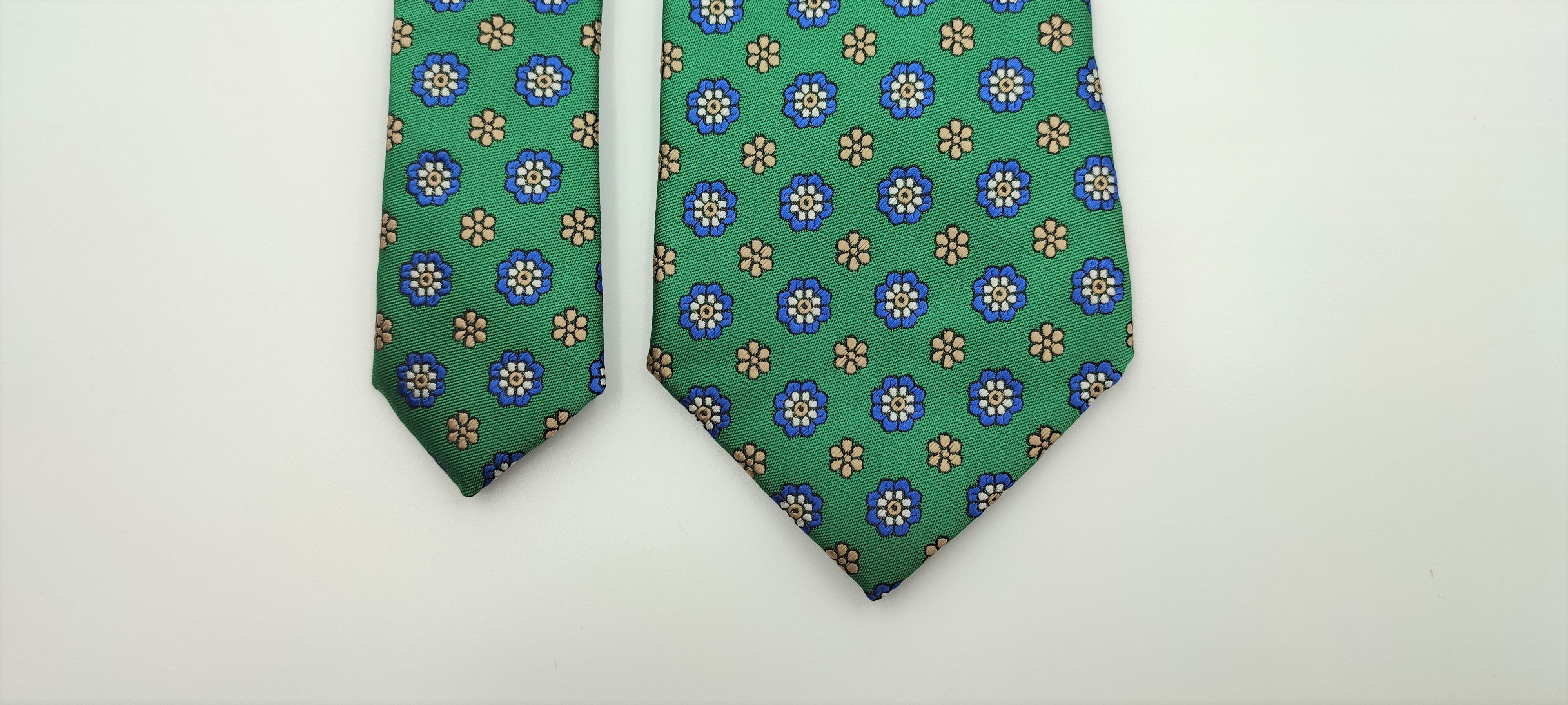 Flowers Green Necktie