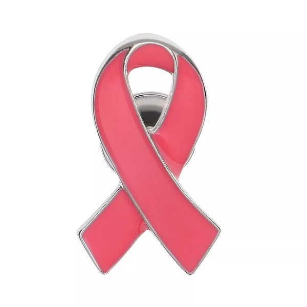 Pink Cancer Ribbon Brooch