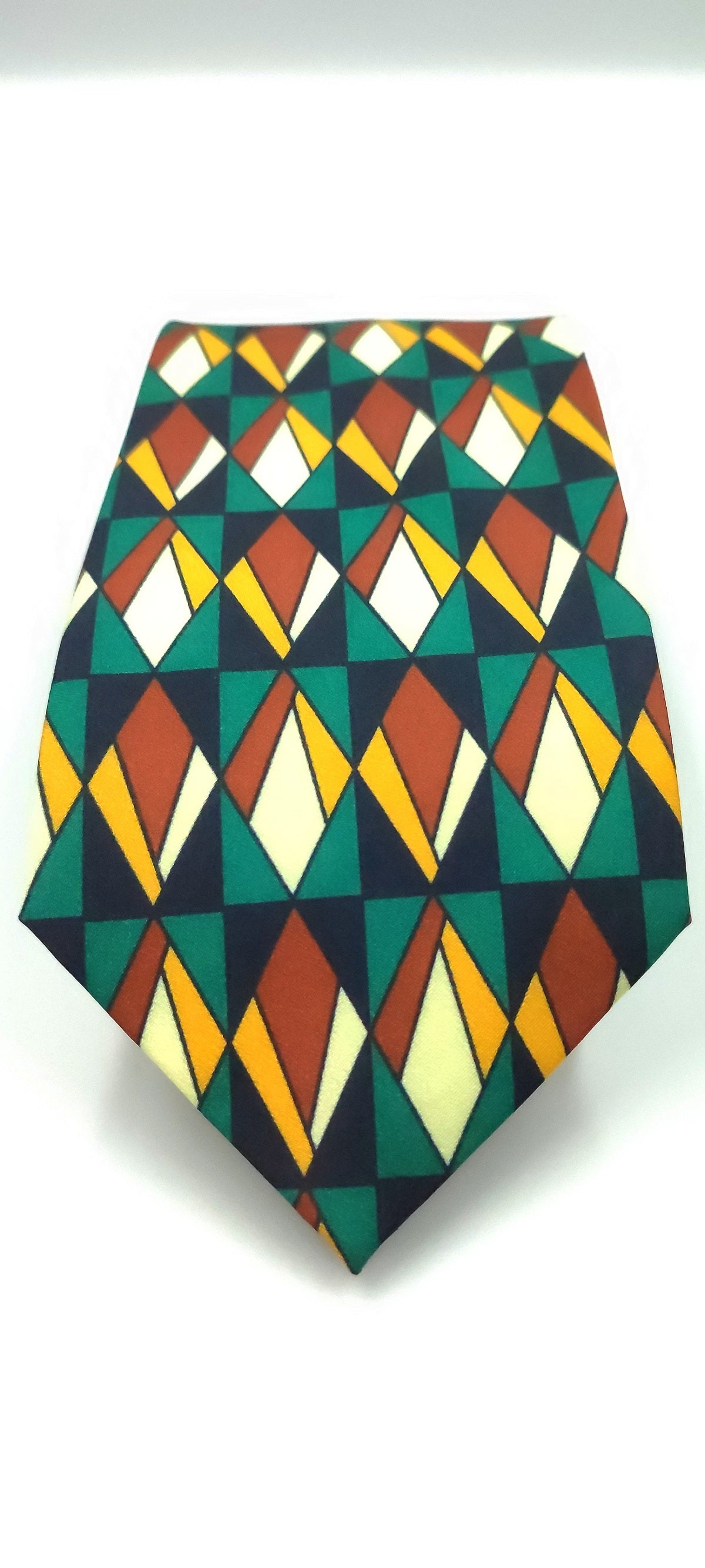 Necktie/Shapes GreenPrinted
