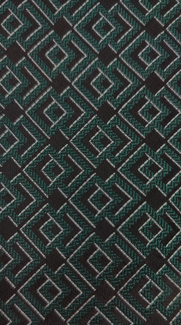 Necktie/Green Diamond Art Silk-With Pocket Square