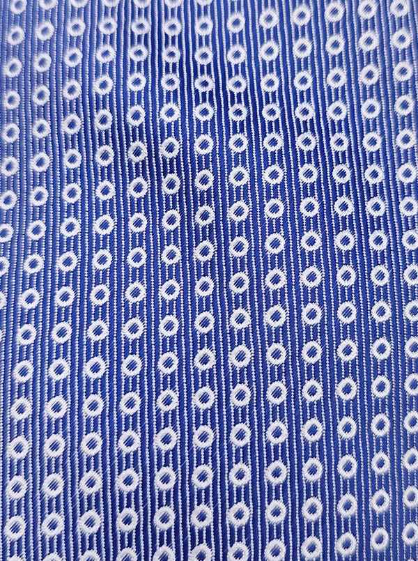 Polka Dot Blue Silk Necktie - With Pocket Square